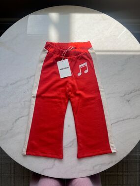 NWT!! Mini Rodini Note Stripe Sweatpants 6-7 years